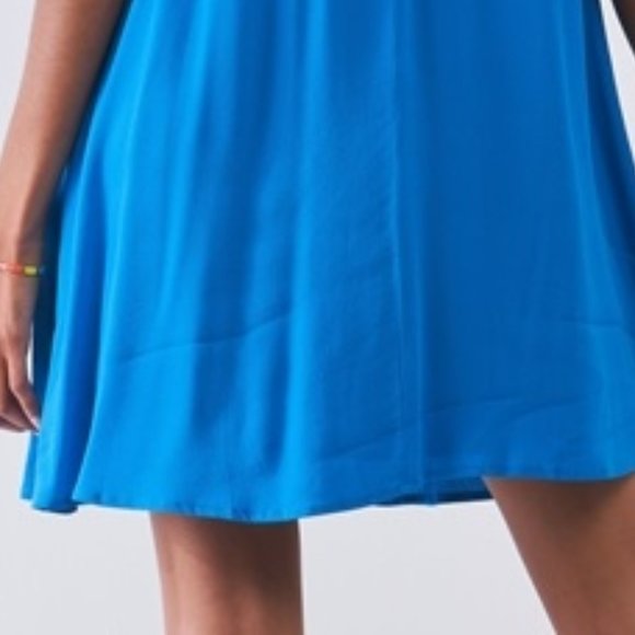 Sugarlips Cobalt Crochet Trim Lined Tank Shift Dress - Picture 6 of 7